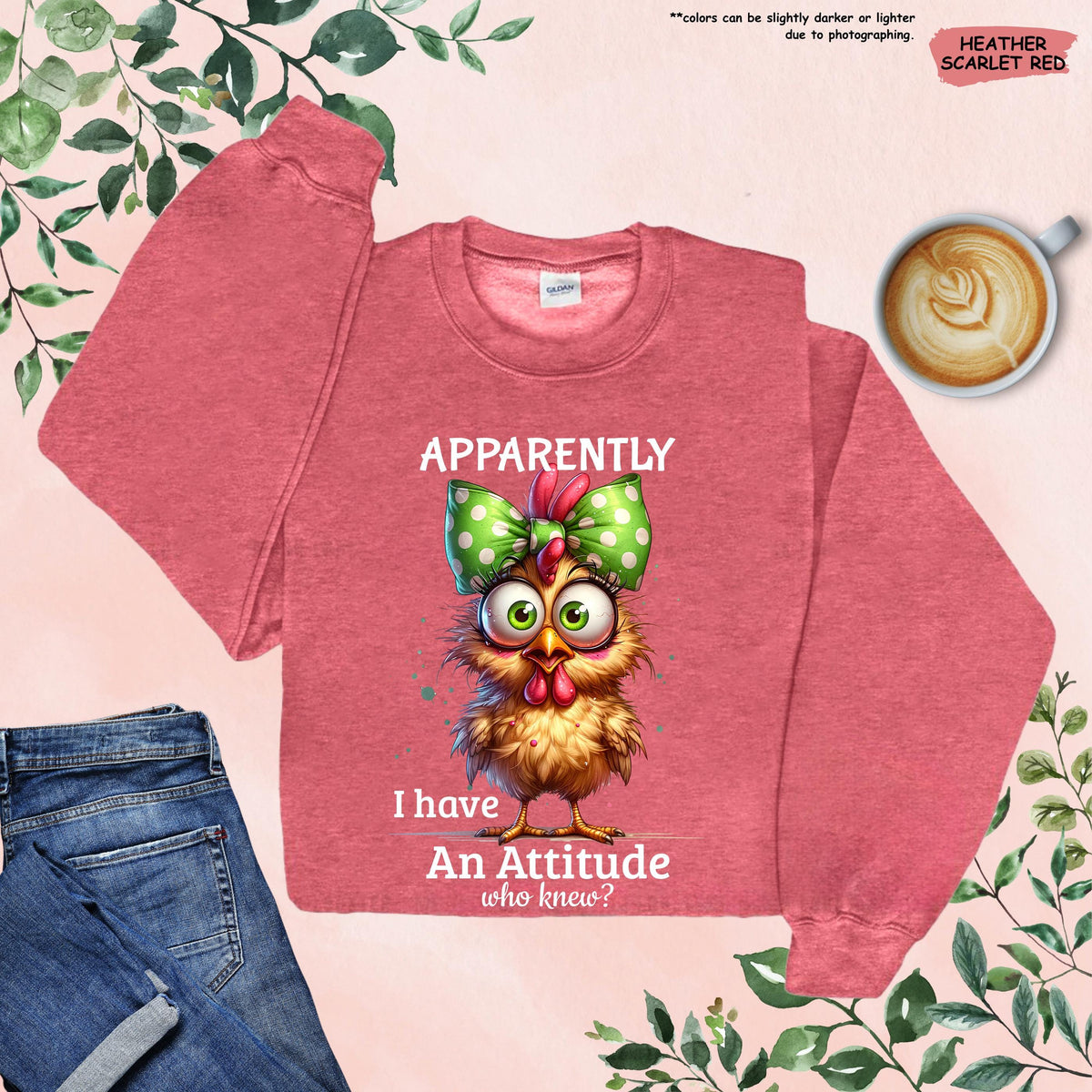 Apparently I Have an Attitude Who Knew Sweatshirt,Funny Chicken Sweater,Adult Humor Sweater,Funny Sweater,Sarcastic Hoodie,Funny Friend Gift