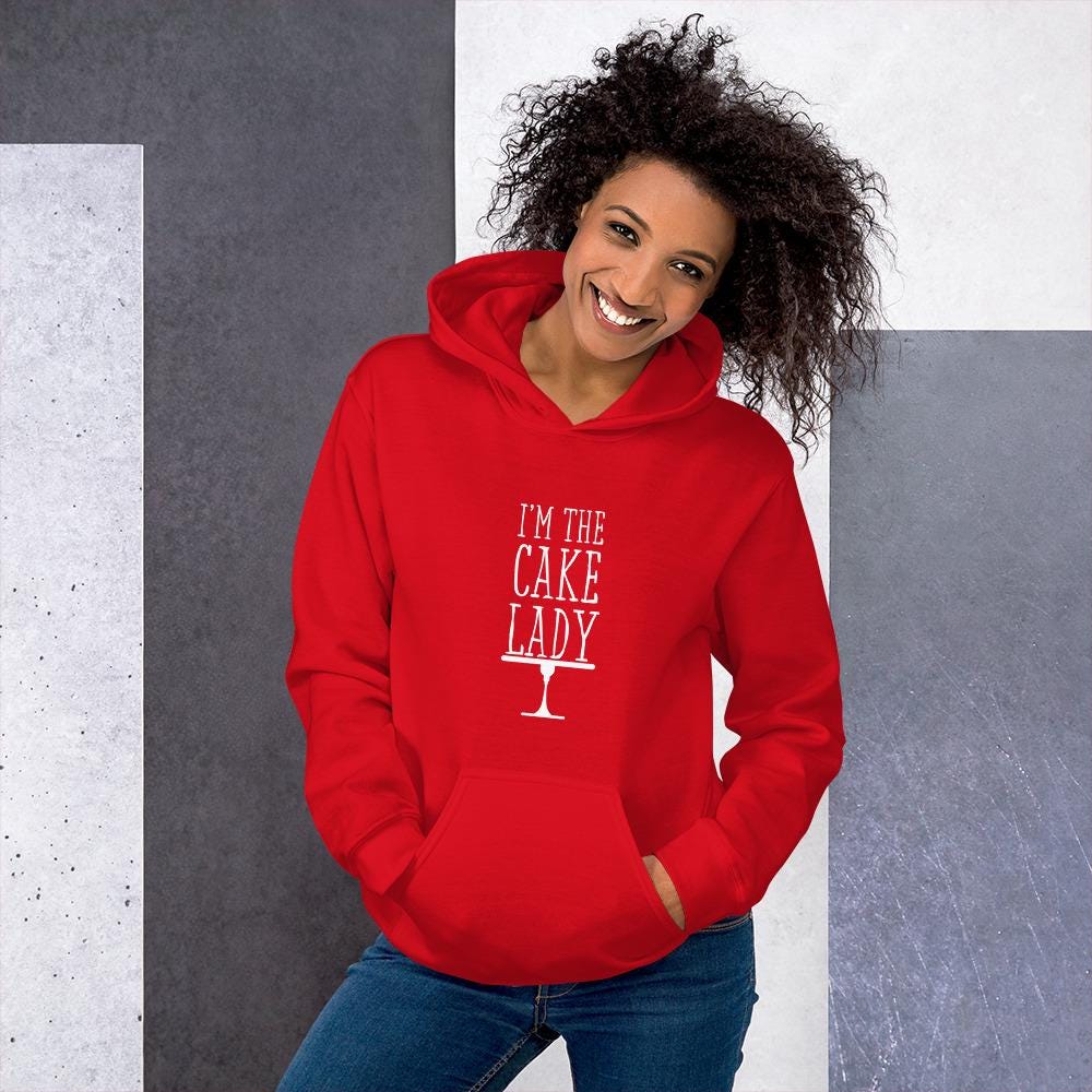 I'm the cake lady hooded sweatshirt, cake decorator hoodie, neighborhood cake dealer, wedding cakes, birthday, event,Unisex Hoodie