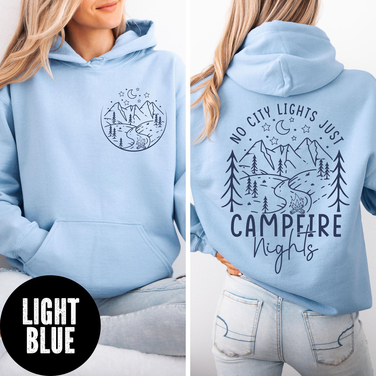 Camping Hoodie, No City Lights Just Campfire Nights Hoodie, Caping Lovers Hoodie, Nature Lovers Gift, Camping Apparel, Camping Mode Hoodie