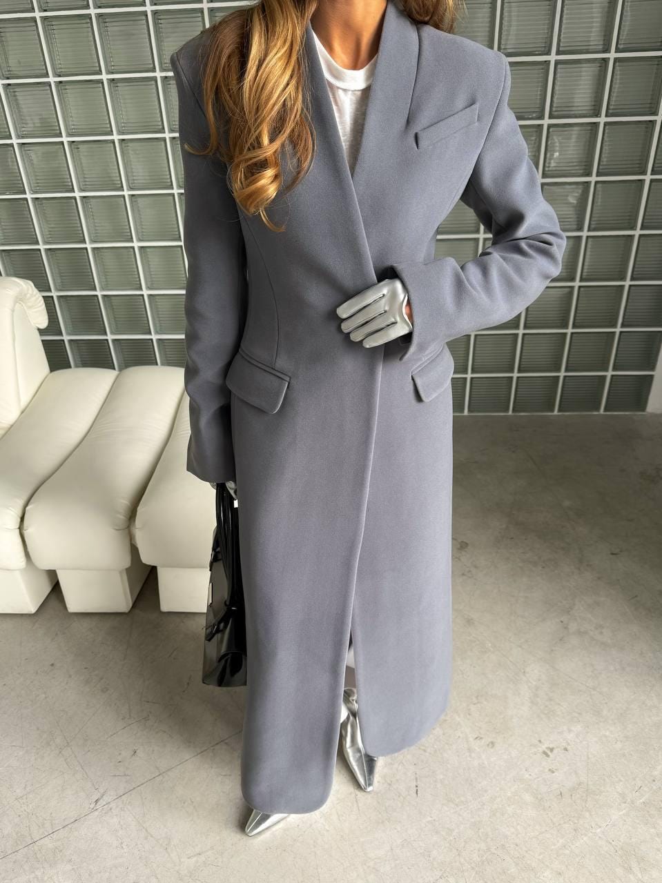 Long Cashmere Coat Womens Tailored Wool Coat Minimalist Fall Winter Outerwear Elegant City Style