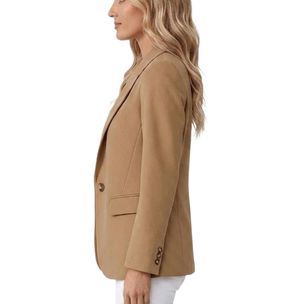 Women's Minimalist Stylish Wool Blazer - Classic Single Button Coat For Women - Handmade  Camel Wool Casual Outerwear Coat - Gift For Her