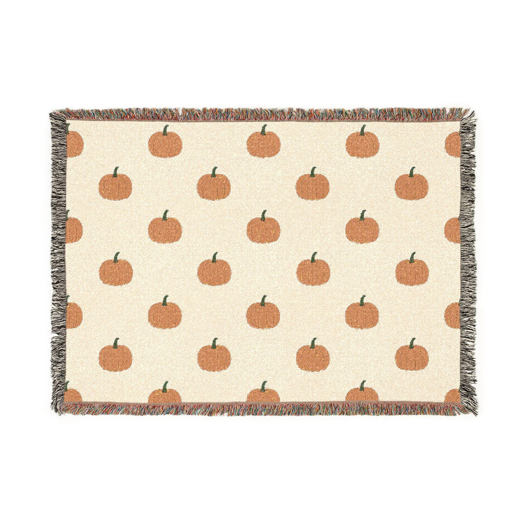 Minimal Pumpkin Pattern Woven Blanket | Fall Harvest Throw
