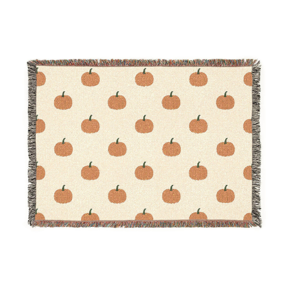Minimal Pumpkin Pattern Woven Blanket | Fall Harvest Throw