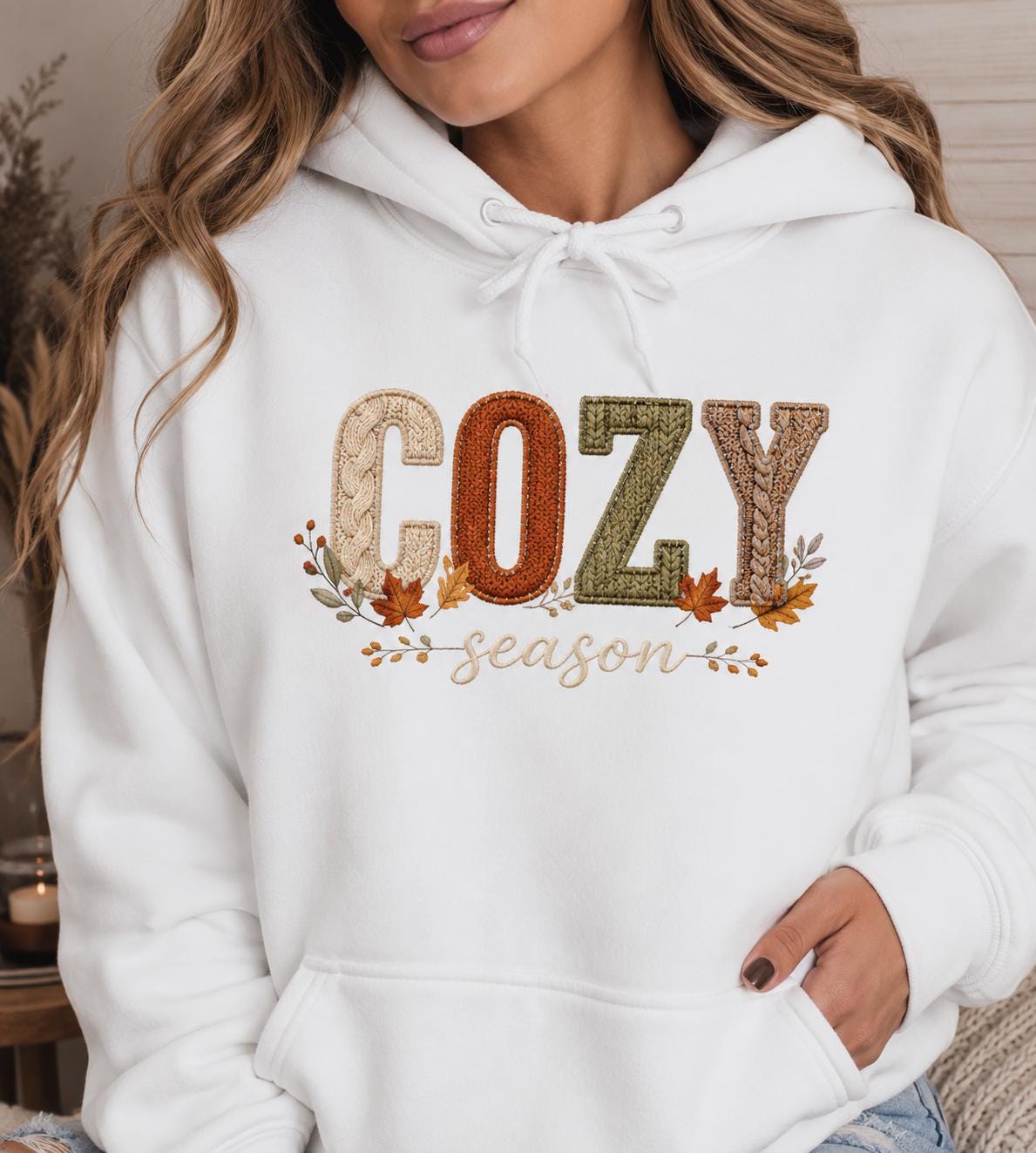 Cozy Season Hoodie | Knitted Look Fall Pullover