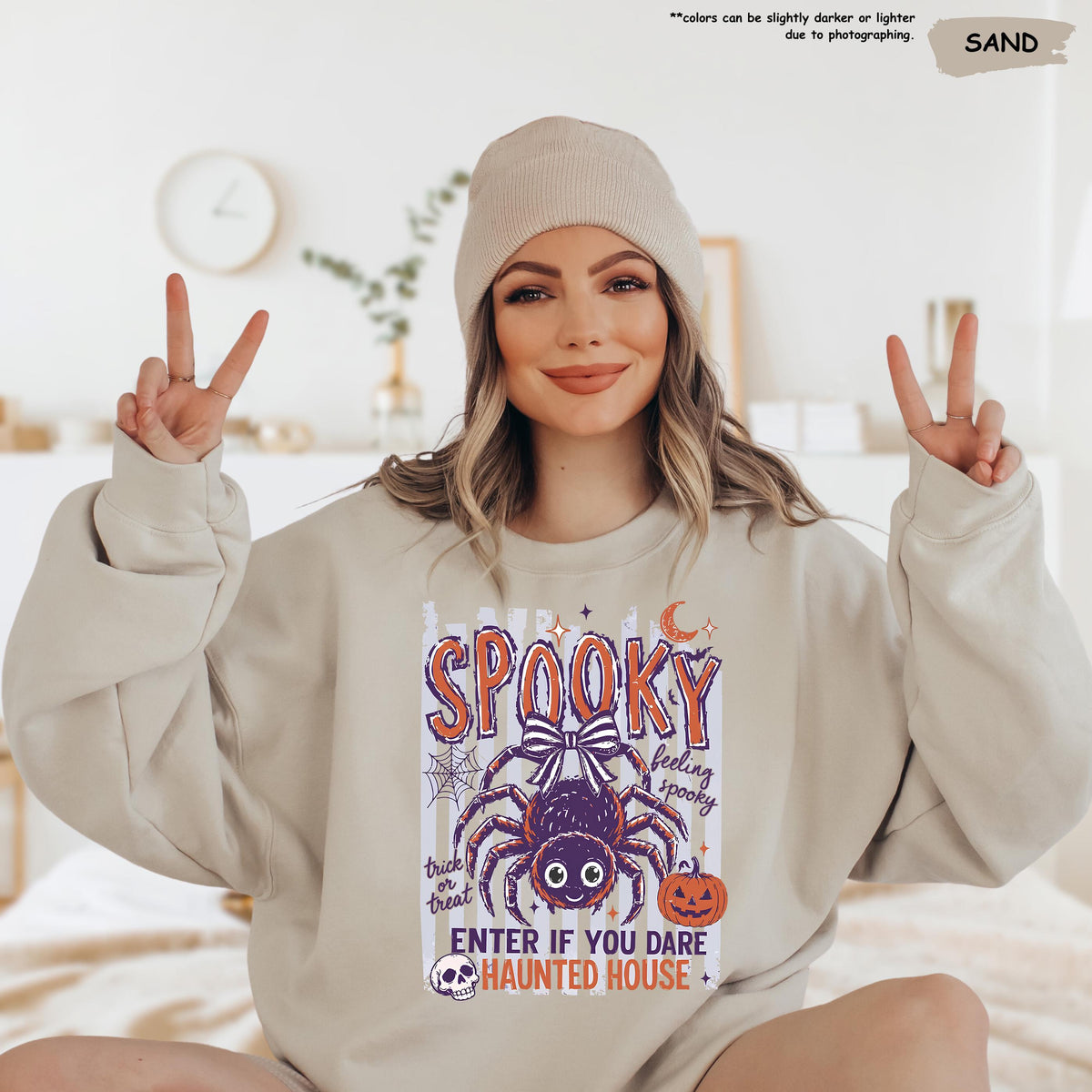 Spooky Halloween Hoodie, Spooky House Sweatshirt, Women Halloween Gift, Stripped Feeling Spooky Sweater, Pumpkin Season Sweater