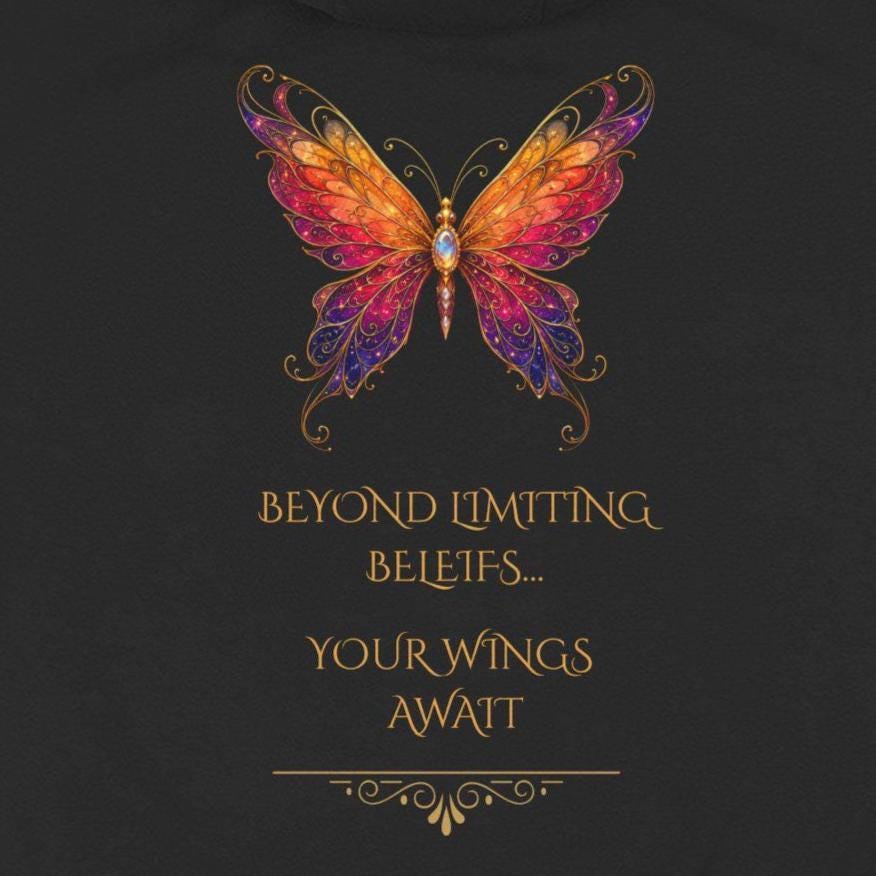 Butterfly Hoodie | Inspirational Butterfly Sweatshirt | Spiritual Hoodie | Celestial Butterfly Gift | Boho Graphic Hoodie