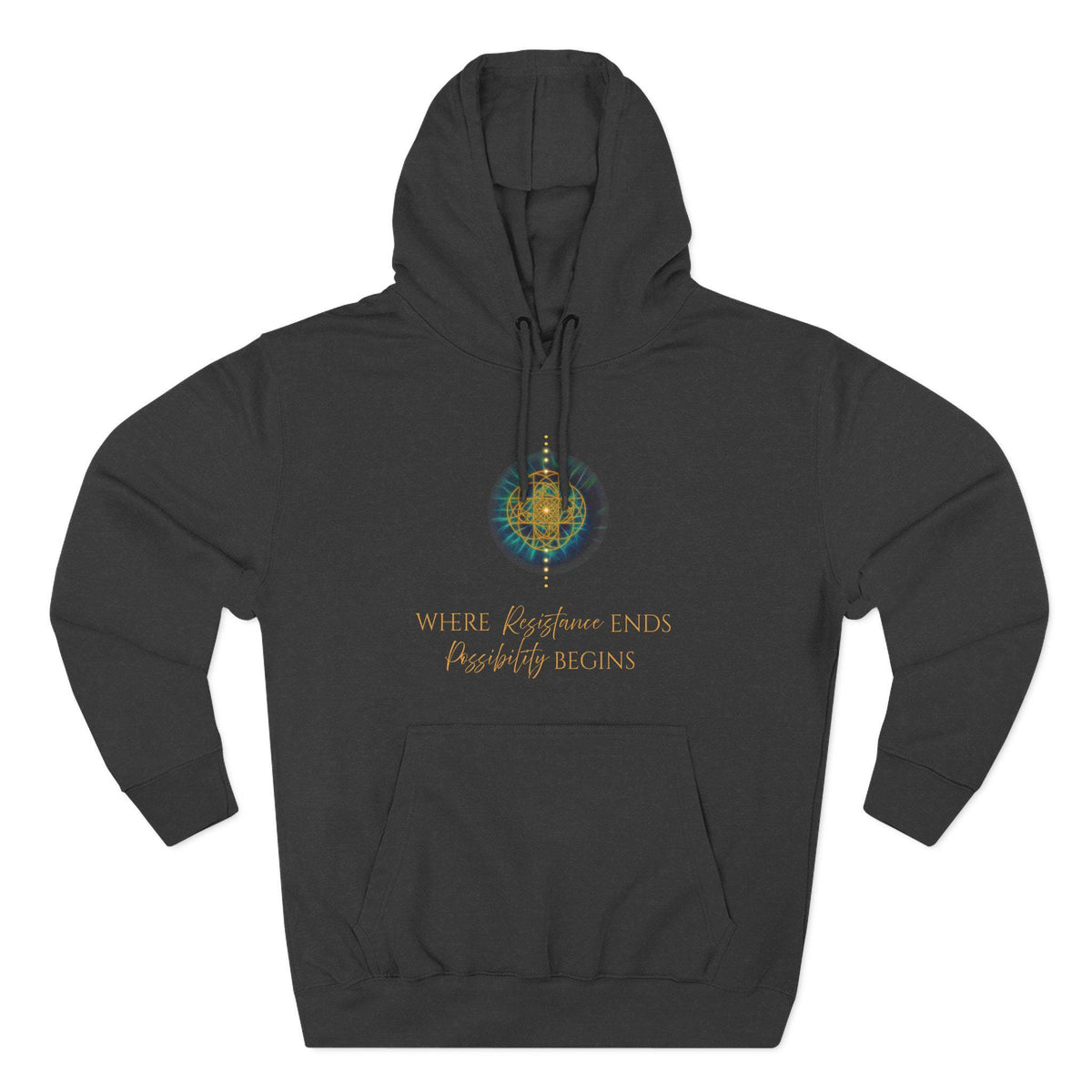 Inspirational Sacred Geometry Hoodie | Where Resistance Ends, Possibility Begins | Spiritual Hoodie | Mindfulness Gift | Unisex Sweatshirt
