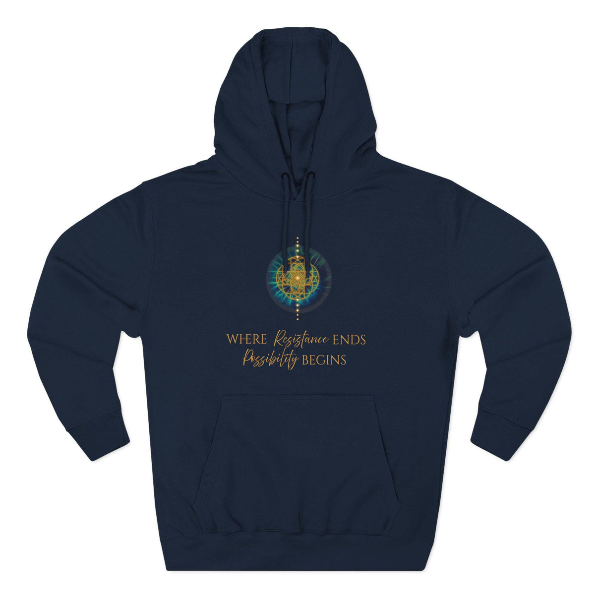 Inspirational Sacred Geometry Hoodie | Where Resistance Ends, Possibility Begins | Spiritual Hoodie | Mindfulness Gift | Unisex Sweatshirt