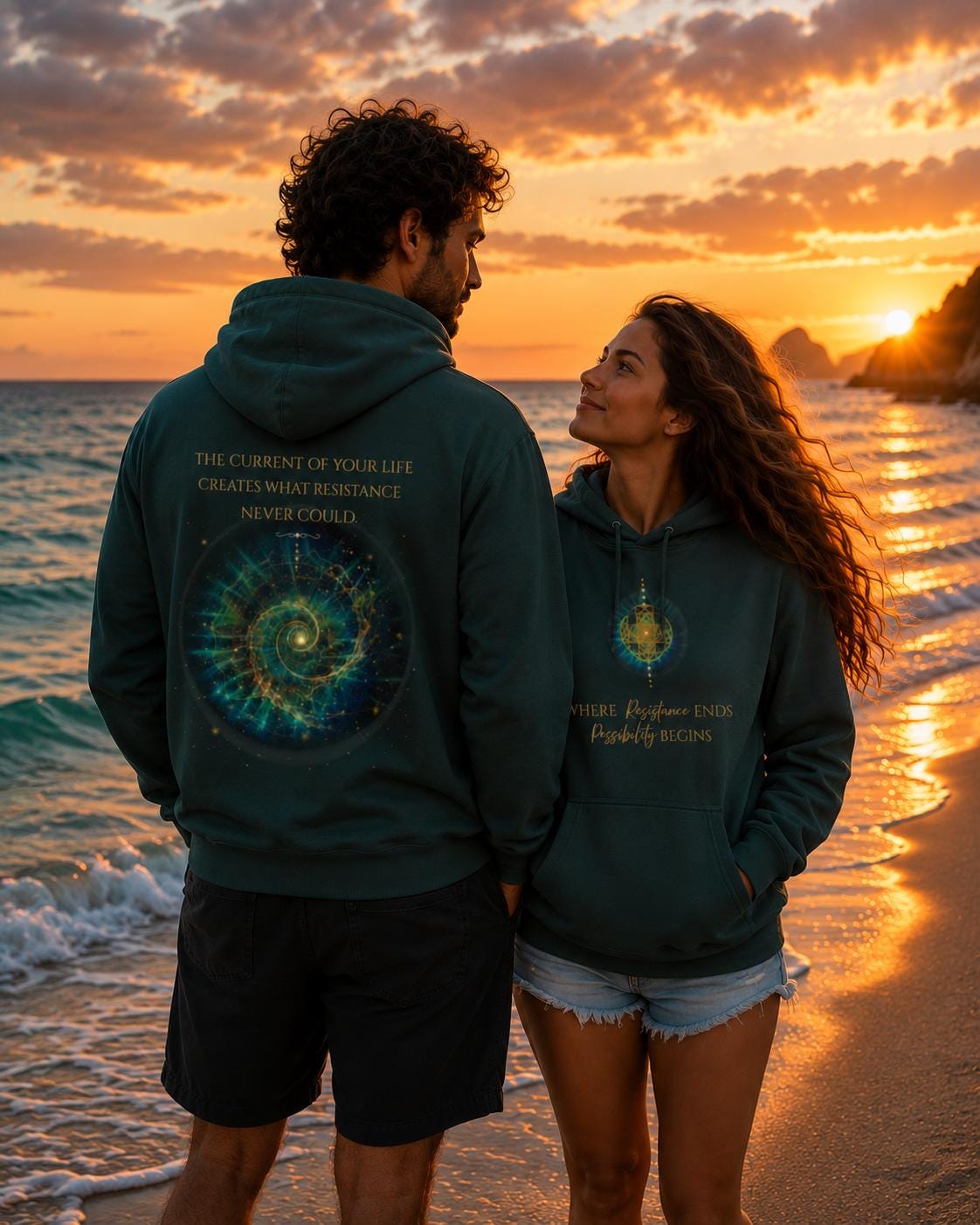 Inspirational Sacred Geometry Hoodie | Where Resistance Ends, Possibility Begins | Spiritual Hoodie | Mindfulness Gift | Unisex Sweatshirt