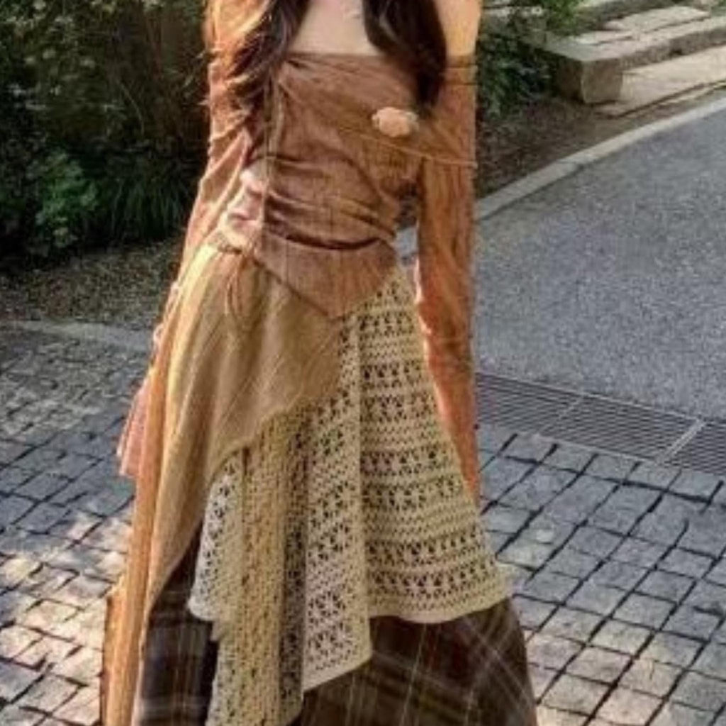 Layered Dress Set | Boho Maxi Skirt Outfit | Daily Wear | Soft Feminine Style