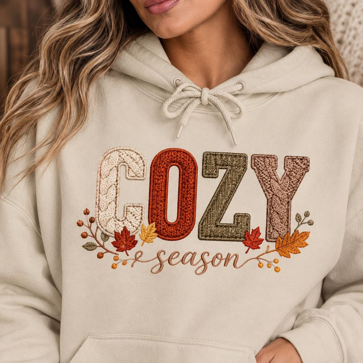 Cozy Season Hoodie | Knitted Look Fall Pullover