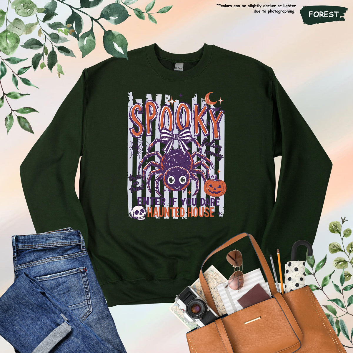 Spooky Halloween Hoodie, Spooky House Sweatshirt, Women Halloween Gift, Stripped Feeling Spooky Sweater, Pumpkin Season Sweater