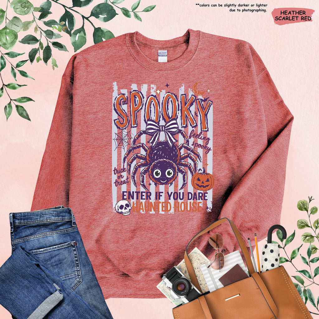 Spooky Halloween Hoodie, Spooky House Sweatshirt, Women Halloween Gift, Stripped Feeling Spooky Sweater, Pumpkin Season Sweater