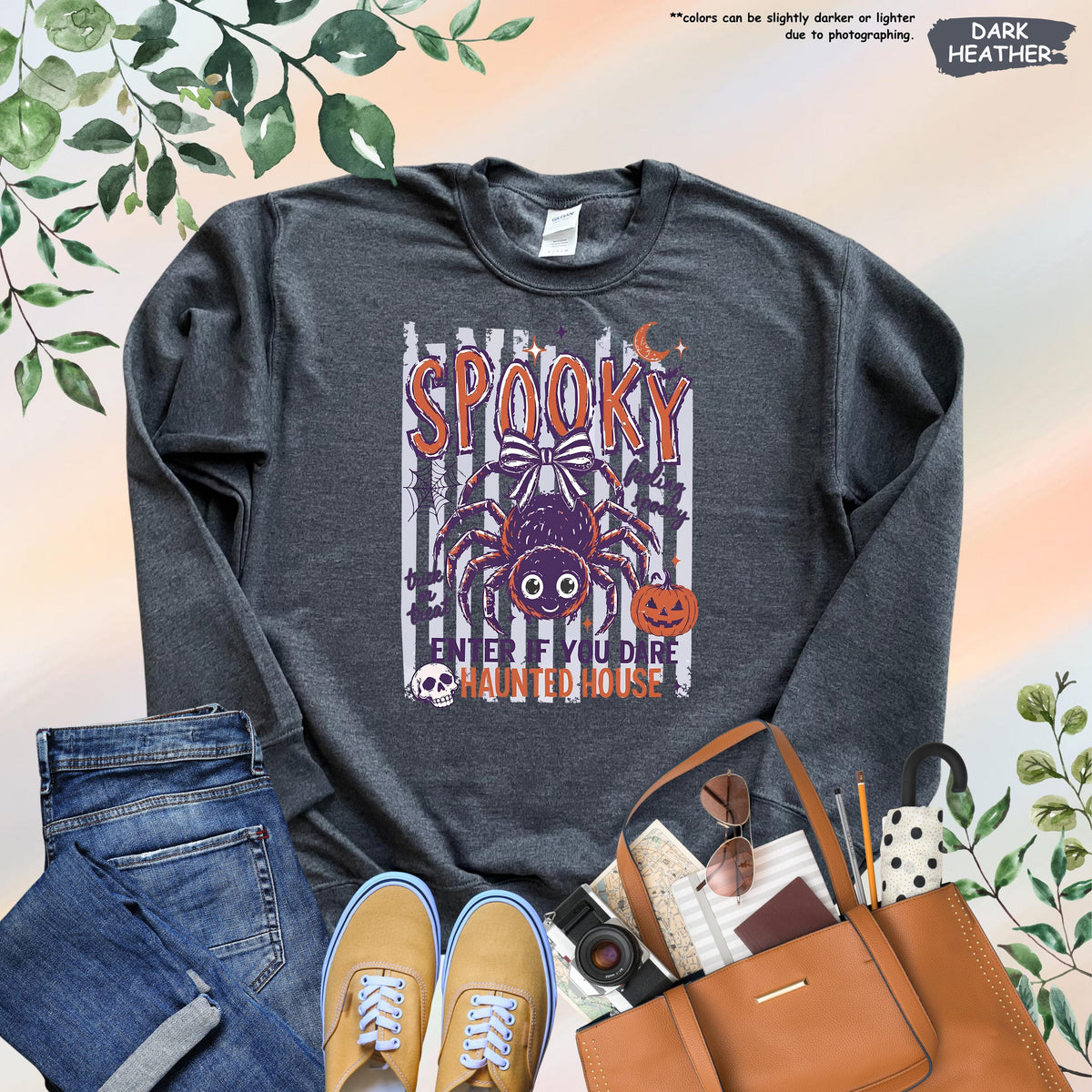 Spooky Halloween Hoodie, Spooky House Sweatshirt, Women Halloween Gift, Stripped Feeling Spooky Sweater, Pumpkin Season Sweater