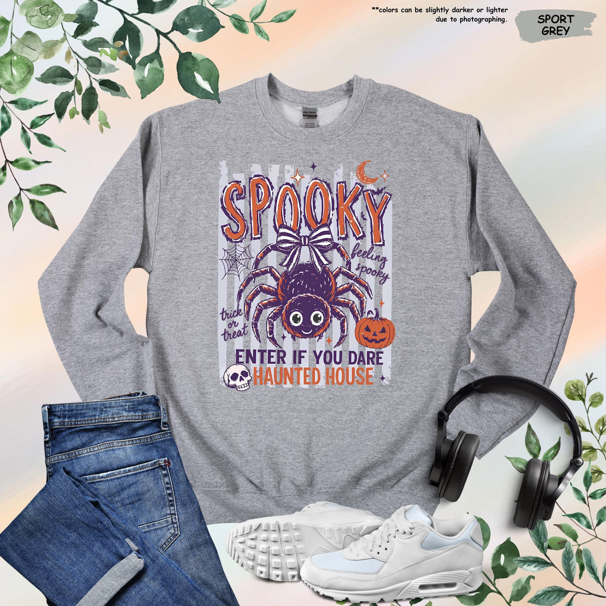 Spooky Halloween Hoodie, Spooky House Sweatshirt, Women Halloween Gift, Stripped Feeling Spooky Sweater, Pumpkin Season Sweater