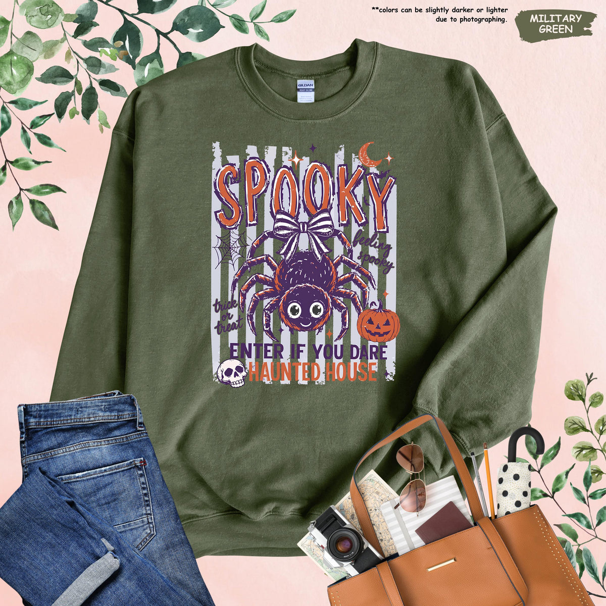 Spooky Halloween Hoodie, Spooky House Sweatshirt, Women Halloween Gift, Stripped Feeling Spooky Sweater, Pumpkin Season Sweater