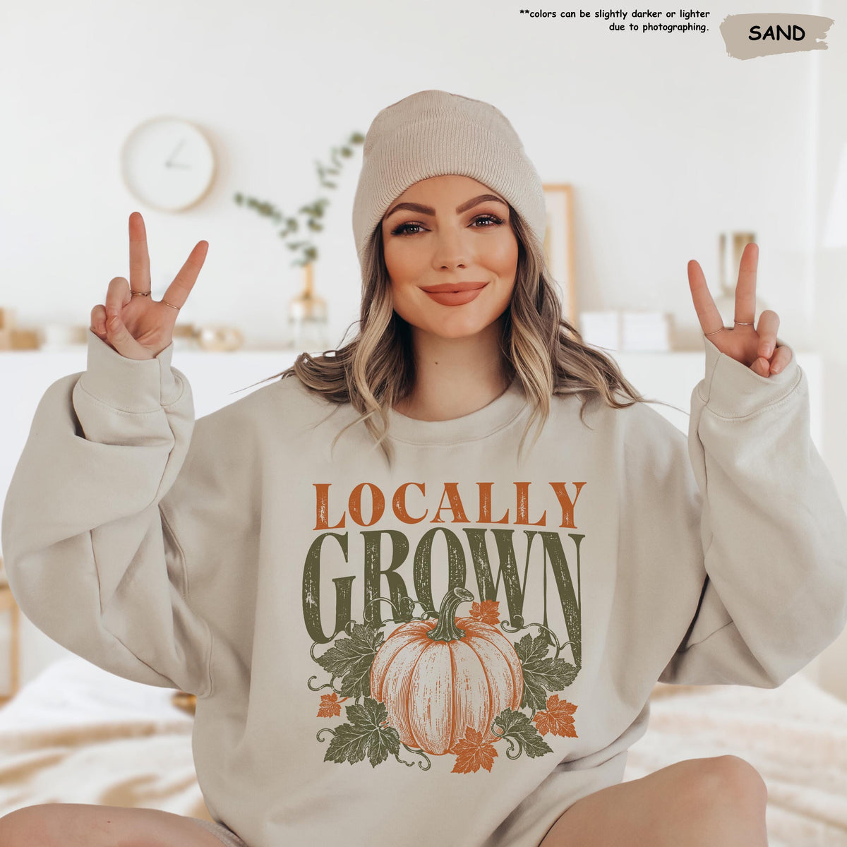 Locally Grown Sweatshirt, Farmer Life Hoodie, Distressed Pumpkin Gift, Women Fall Sweater, Pumpkin Lover Hoodie, Autumn Vibes Sweatshirt