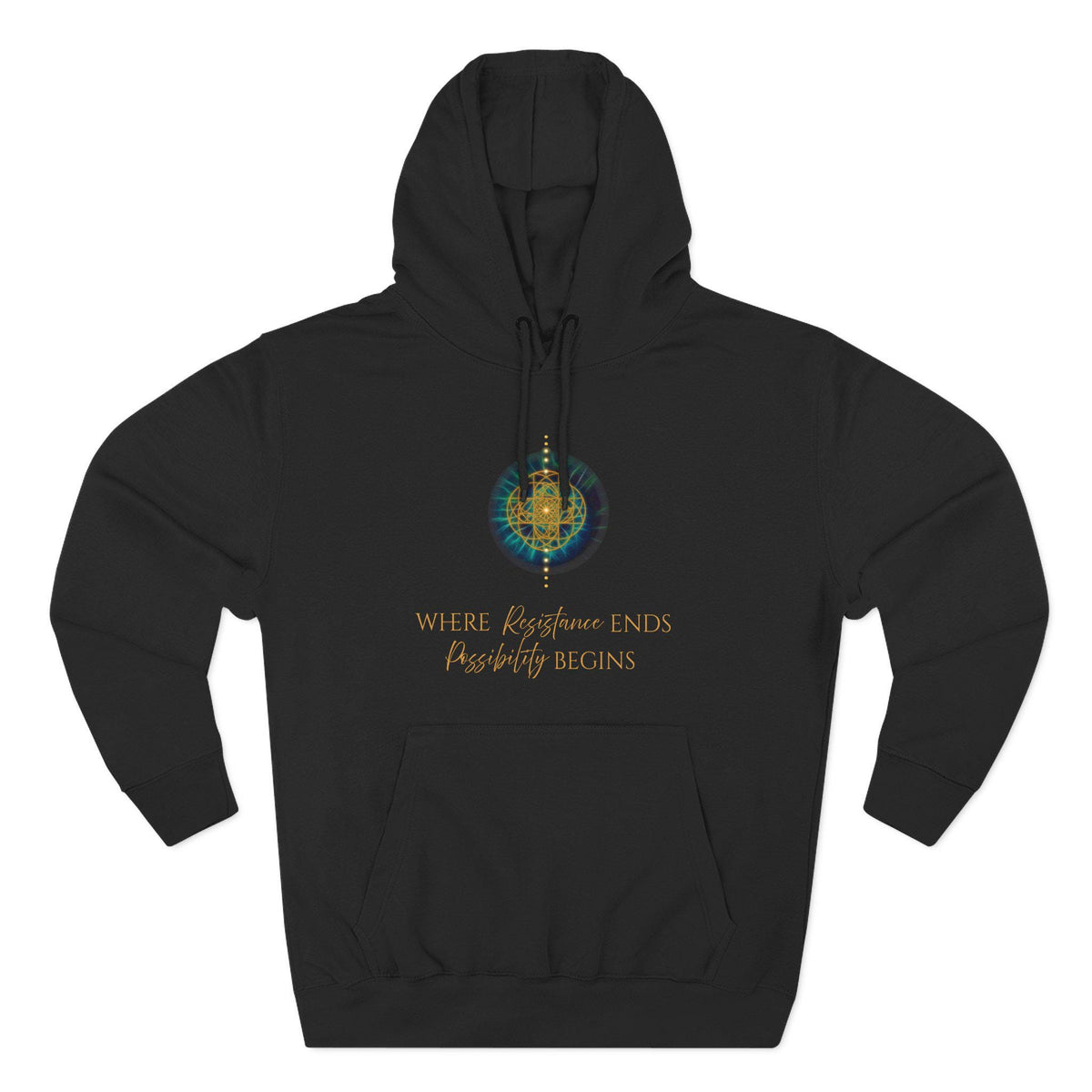 Inspirational Sacred Geometry Hoodie | Where Resistance Ends, Possibility Begins | Spiritual Hoodie | Mindfulness Gift | Unisex Sweatshirt