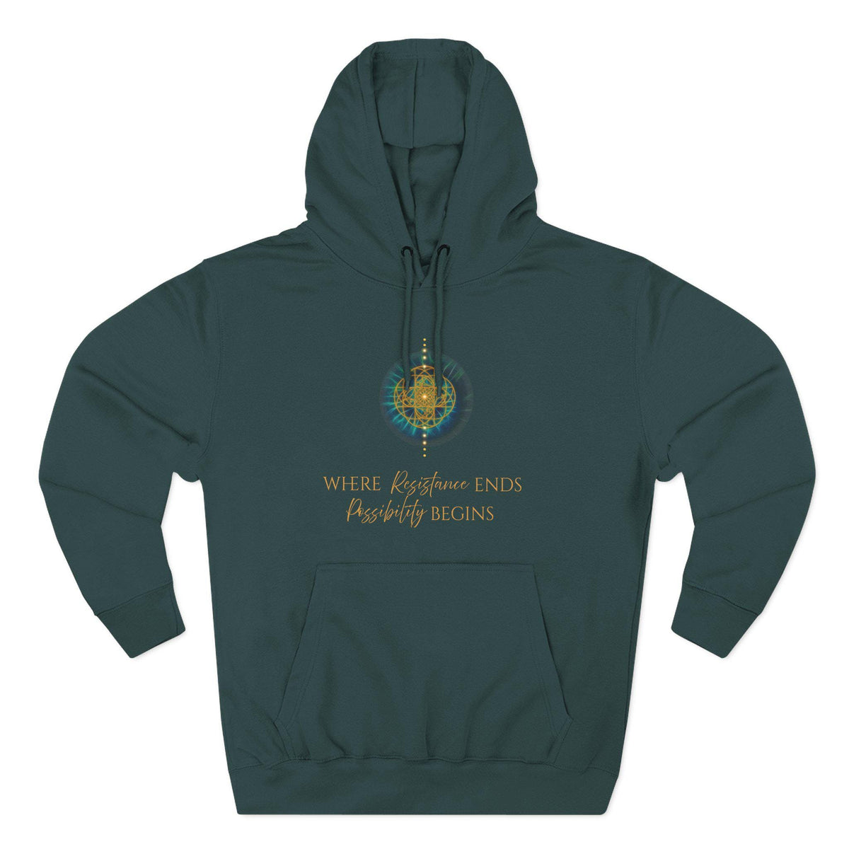 Inspirational Sacred Geometry Hoodie | Where Resistance Ends, Possibility Begins | Spiritual Hoodie | Mindfulness Gift | Unisex Sweatshirt
