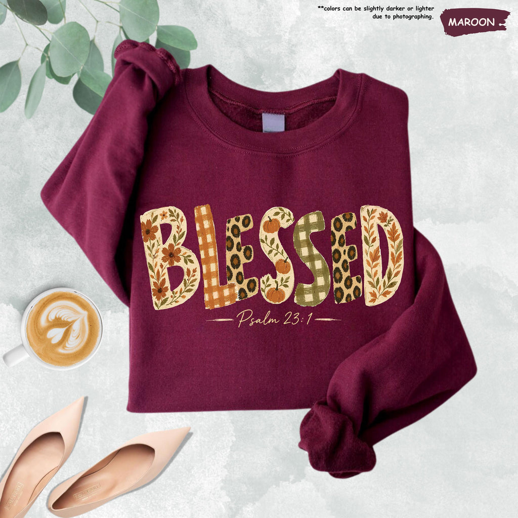 Blessed Fall Sweatshirt, Fall Mom Sweater, Faith Fall Sweatshirt, Fall Lover Gift, Women Autumn Hoodie, Thanksgiving Gift, Religious Sweater