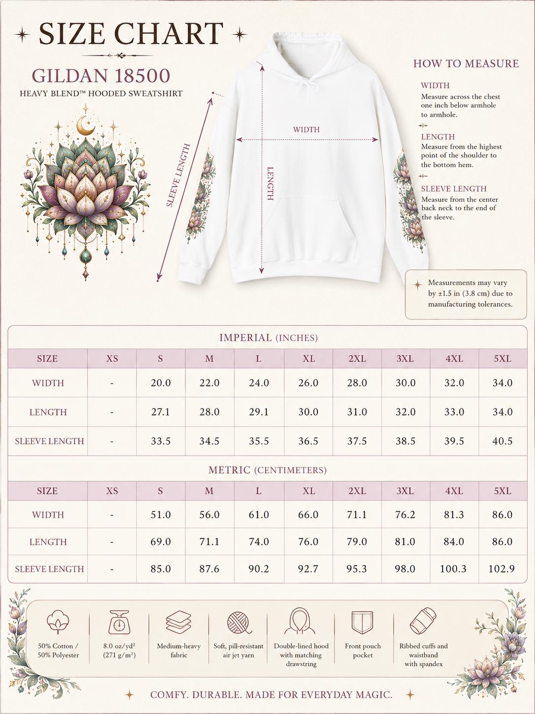 Lotus Mandala Hoodie, Celestial Floral Sweatshirt, Boho Spiritual Pullover (DTG Print)