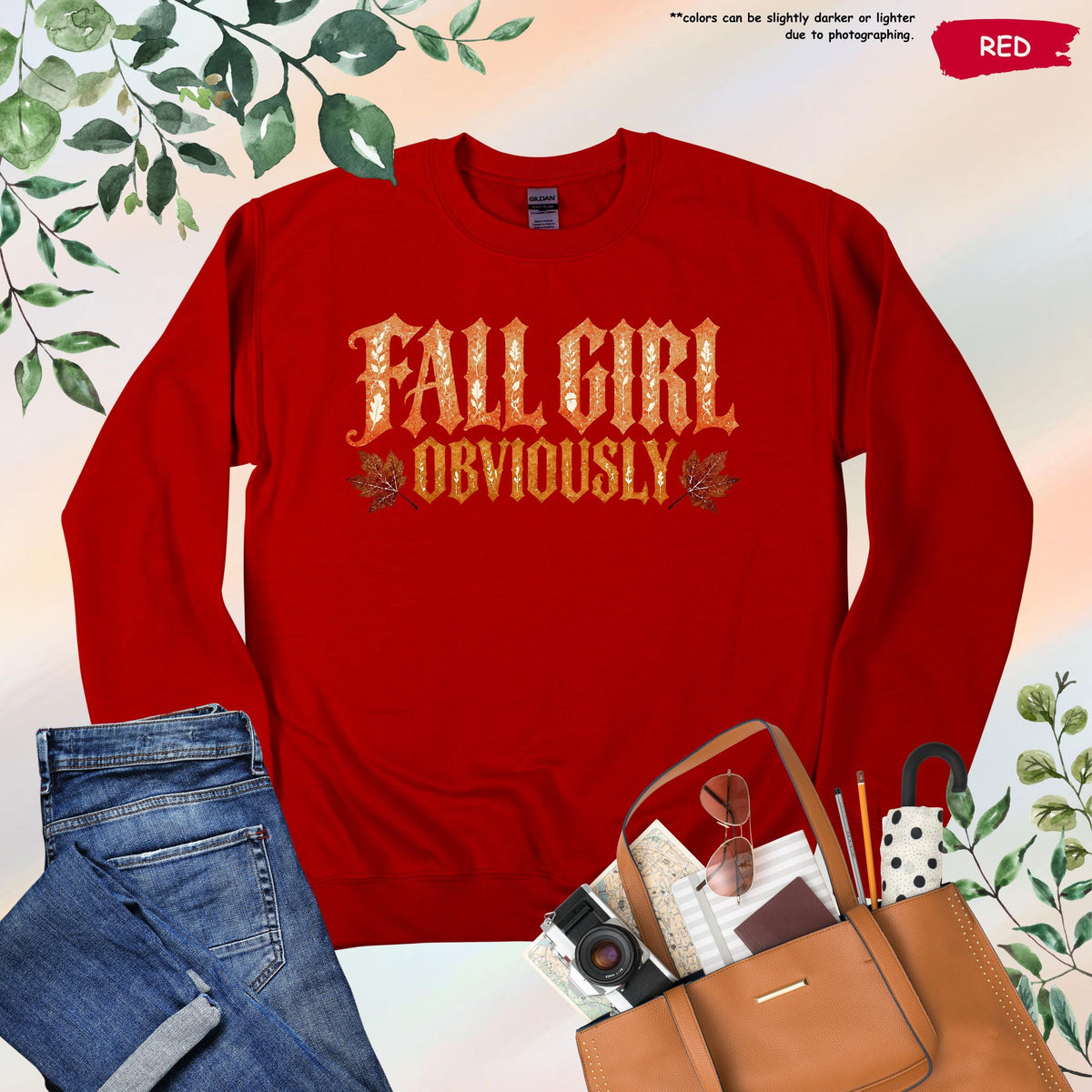 Fall Girl Obviously Hoodie, Autumn Leaf Sweatshirt, Girly Autumn Gift, Fall Season Hoodie, Fall Girl Sweatshirt, Fall Themed Sweater