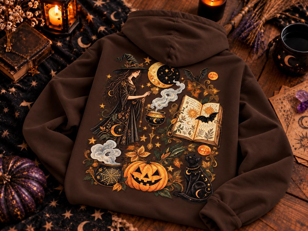 Spooky Witch Hoodie – Ghost Pumpkin Halloween Design