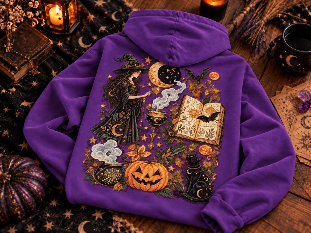 Spooky Witch Hoodie – Ghost Pumpkin Halloween Design