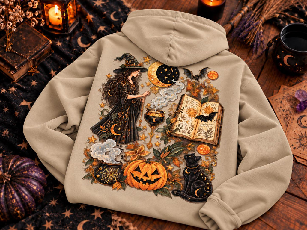Spooky Witch Hoodie – Ghost Pumpkin Halloween Design