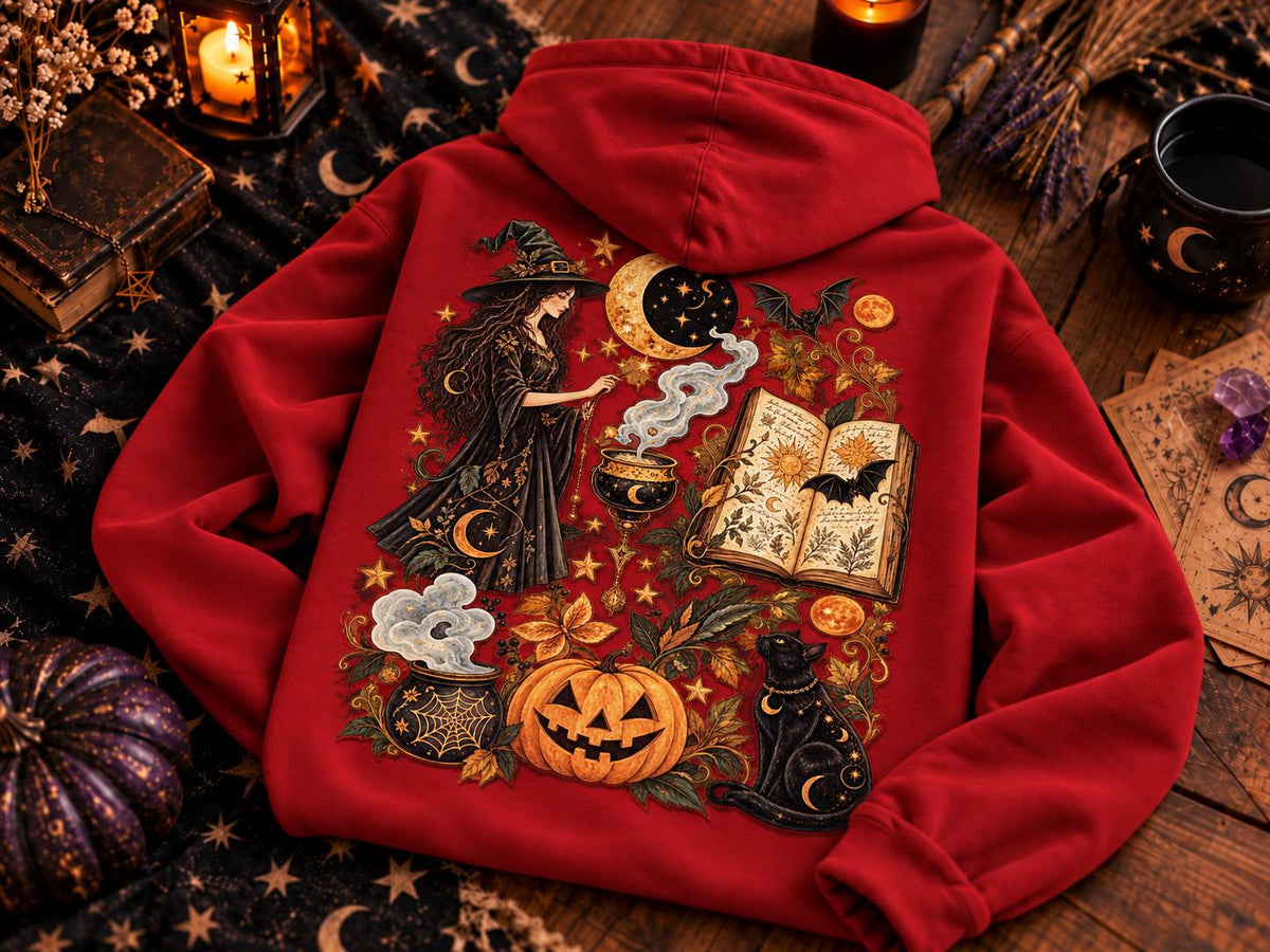 Spooky Witch Hoodie – Ghost Pumpkin Halloween Design
