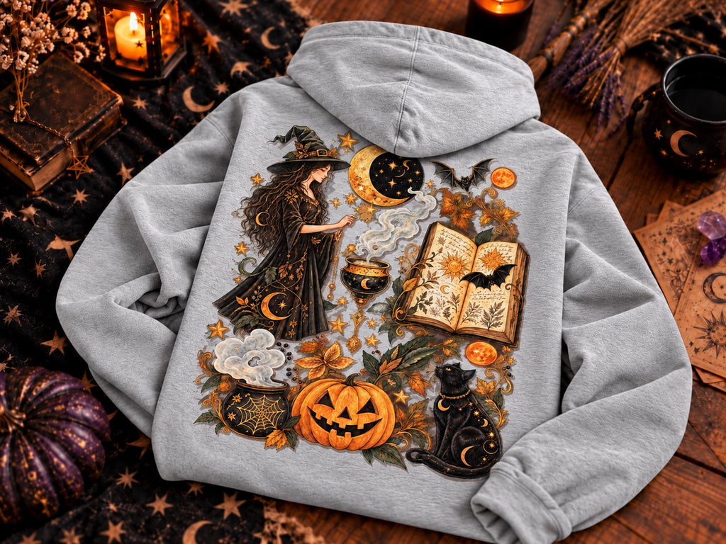 Spooky Witch Hoodie – Ghost Pumpkin Halloween Design