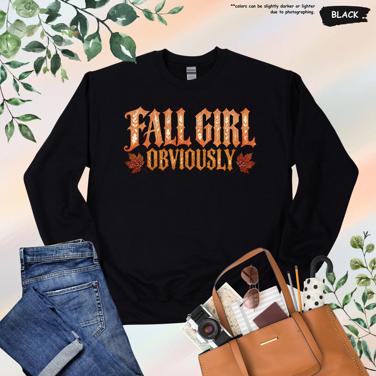 Fall Girl Obviously Hoodie, Autumn Leaf Sweatshirt, Girly Autumn Gift, Fall Season Hoodie, Fall Girl Sweatshirt, Fall Themed Sweater