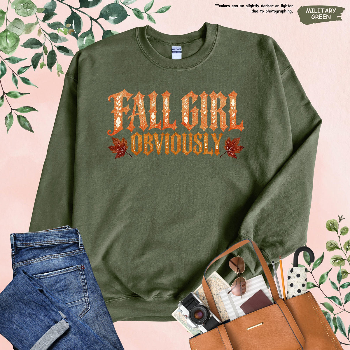 Fall Girl Obviously Hoodie, Autumn Leaf Sweatshirt, Girly Autumn Gift, Fall Season Hoodie, Fall Girl Sweatshirt, Fall Themed Sweater