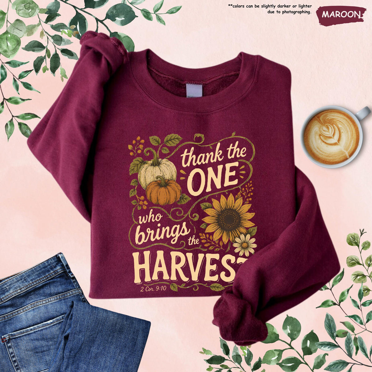 Religious Fall Season Sweatshirt, Womens Thanksgiving Hoodie, Gift for Christian, Bible Verse Quote Hoodie, Christian Harvest Season Sweater