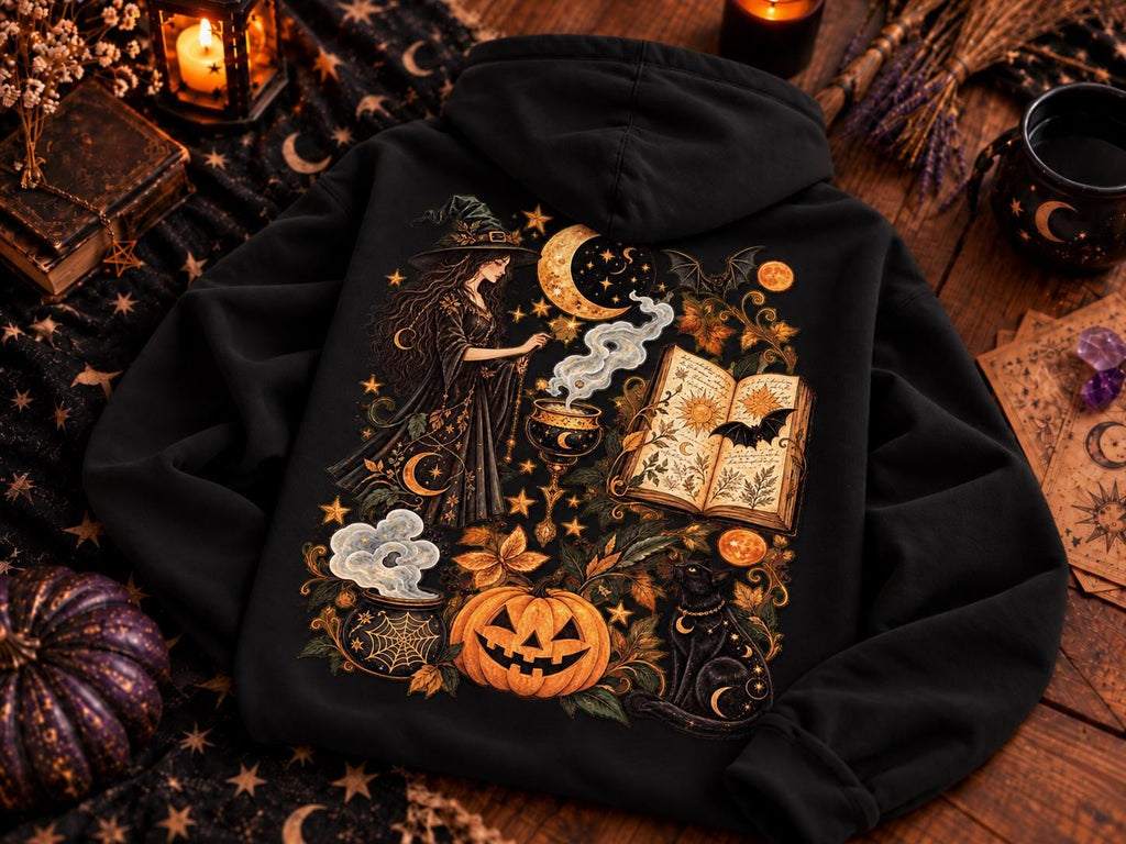 Spooky Witch Hoodie – Ghost Pumpkin Halloween Design