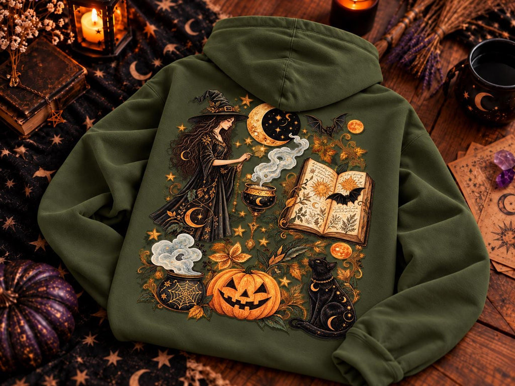 Spooky Witch Hoodie – Ghost Pumpkin Halloween Design