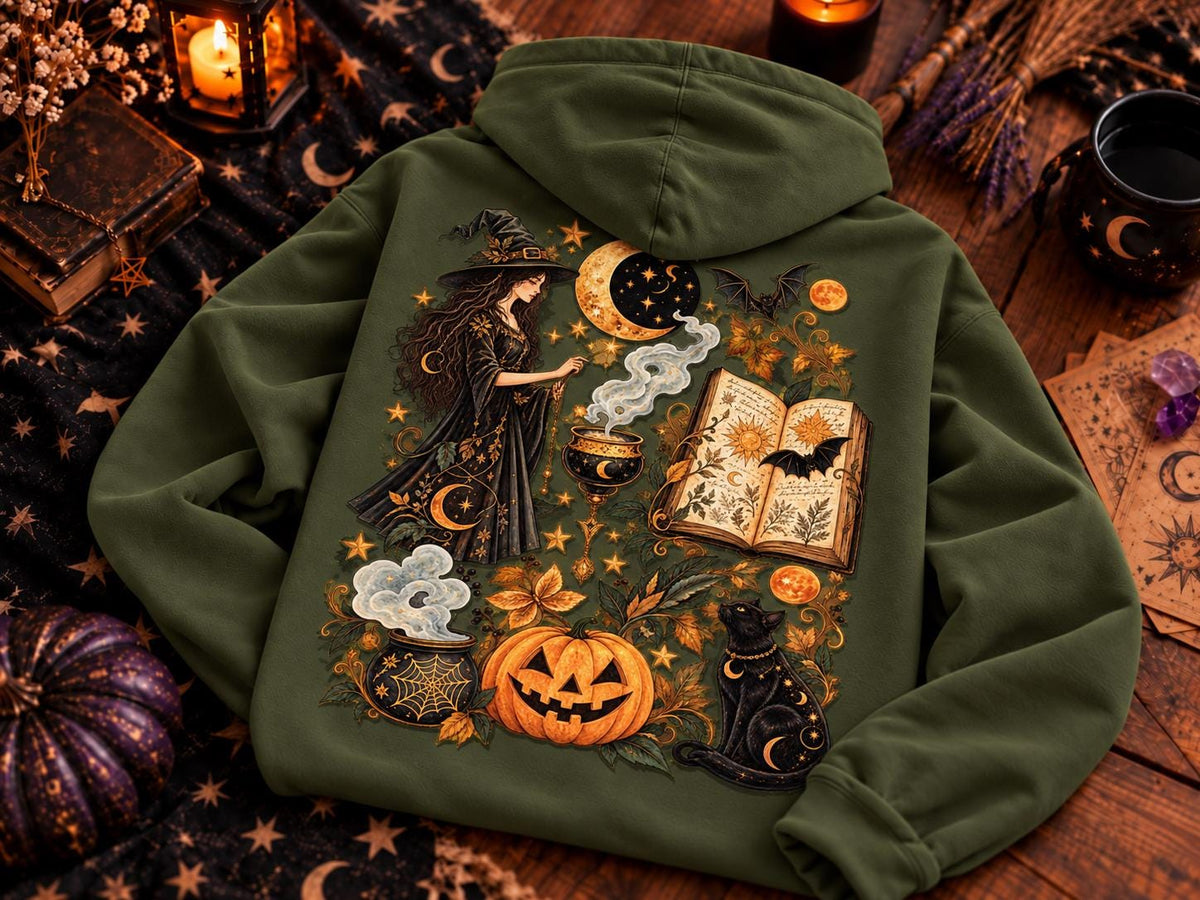 Spooky Witch Hoodie – Ghost Pumpkin Halloween Design