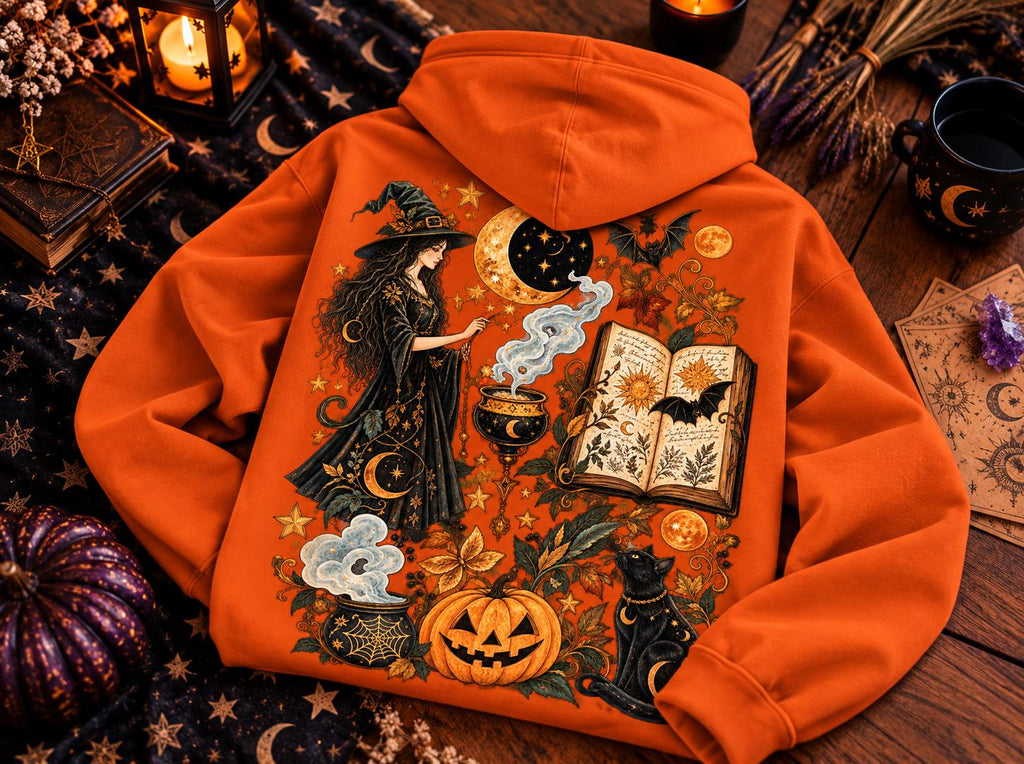 Spooky Witch Hoodie – Ghost Pumpkin Halloween Design