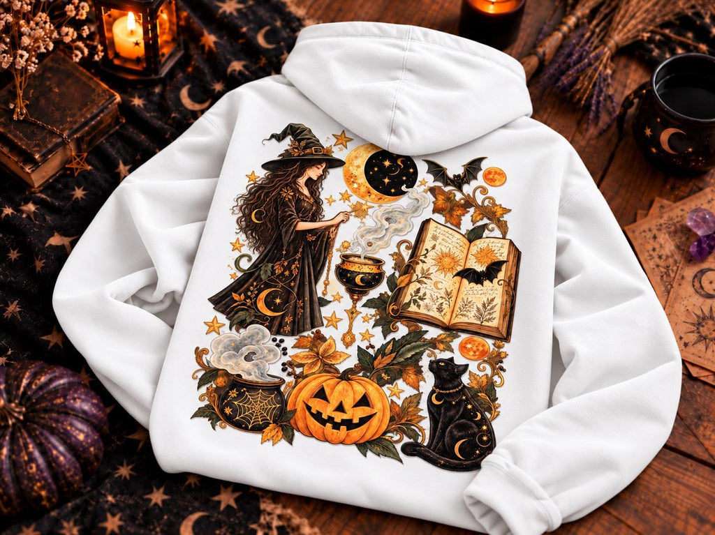 Spooky Witch Hoodie – Ghost Pumpkin Halloween Design