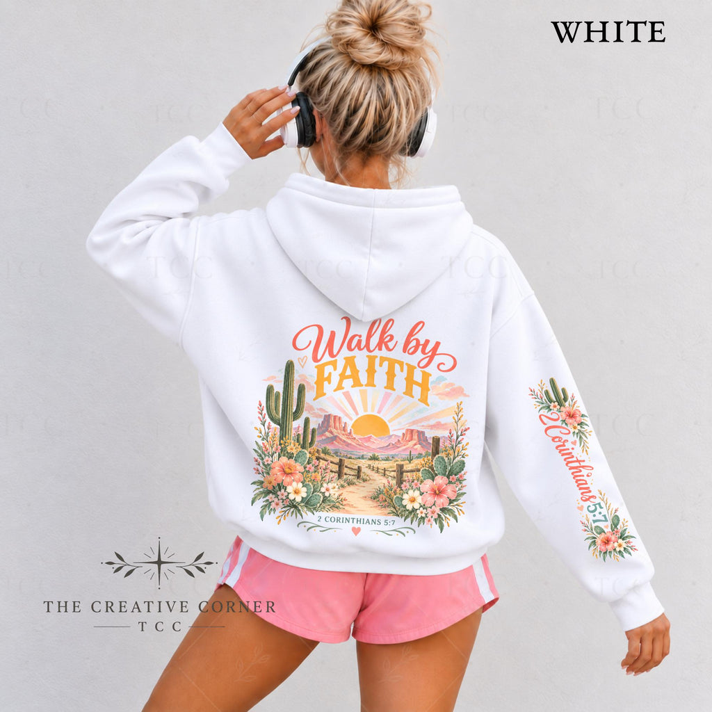 Walk by Faith Hoodie, 2 Corinthians 5:7 Christian Hoodie, Christian Youth Group Shirt, Bible Camp Hoodie, Western Christian Sweatshirt