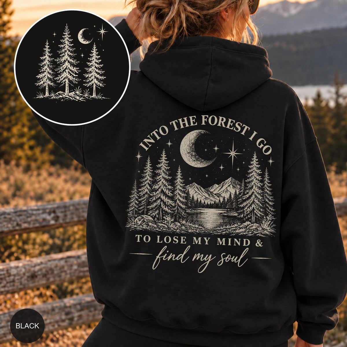 Forest Hoodie Nature Hoodies Adventure Hoodie Womens Outdoor Nature Distressed Hoodie Mountain Girl Gift Granola Girl Gifts Camping Sweaters