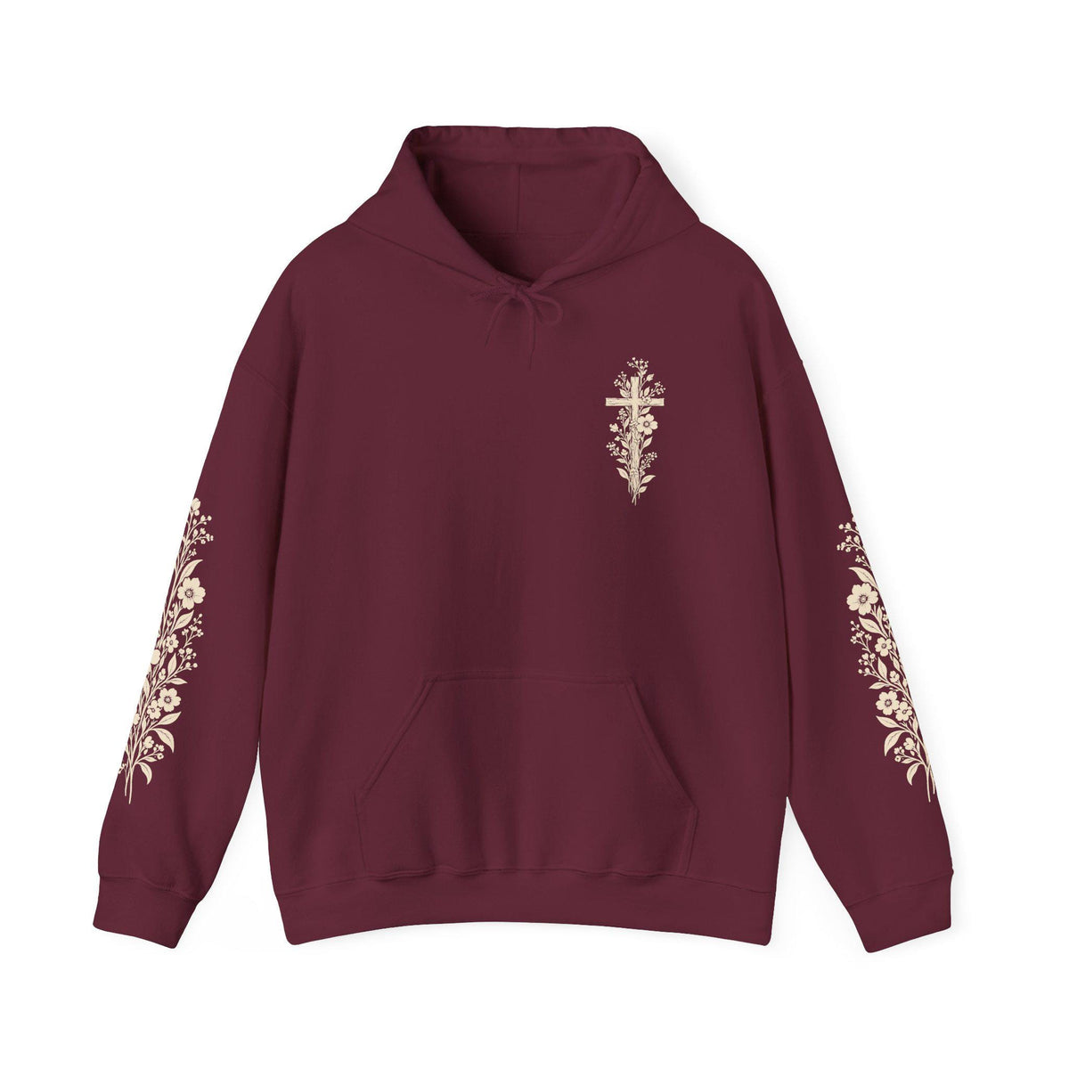 Floral Cross Hoodie Christian Hoodies For Women Vintage Christian Clothes Botanical Cross Shirt Faith Based Gifts Bible Study Outfit