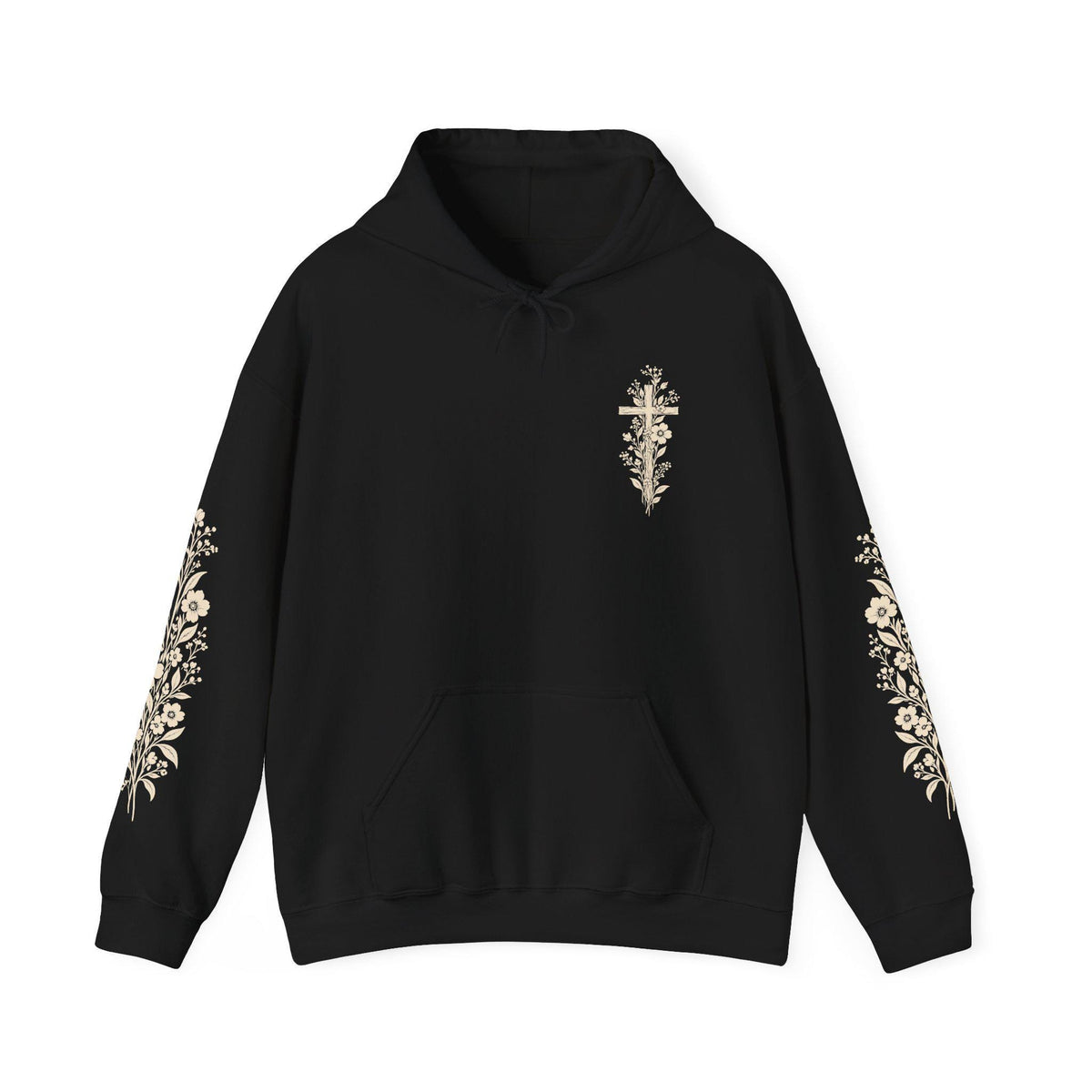 Floral Cross Hoodie Christian Hoodies For Women Vintage Christian Clothes Botanical Cross Shirt Faith Based Gifts Bible Study Outfit