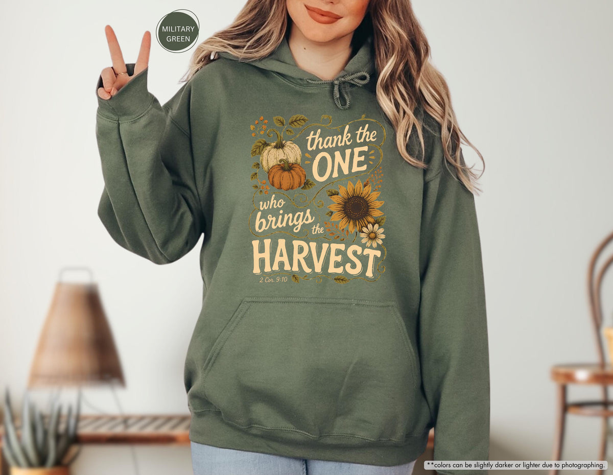 Religious Fall Season Sweatshirt, Womens Thanksgiving Hoodie, Gift for Christian, Bible Verse Quote Hoodie, Christian Harvest Season Sweater
