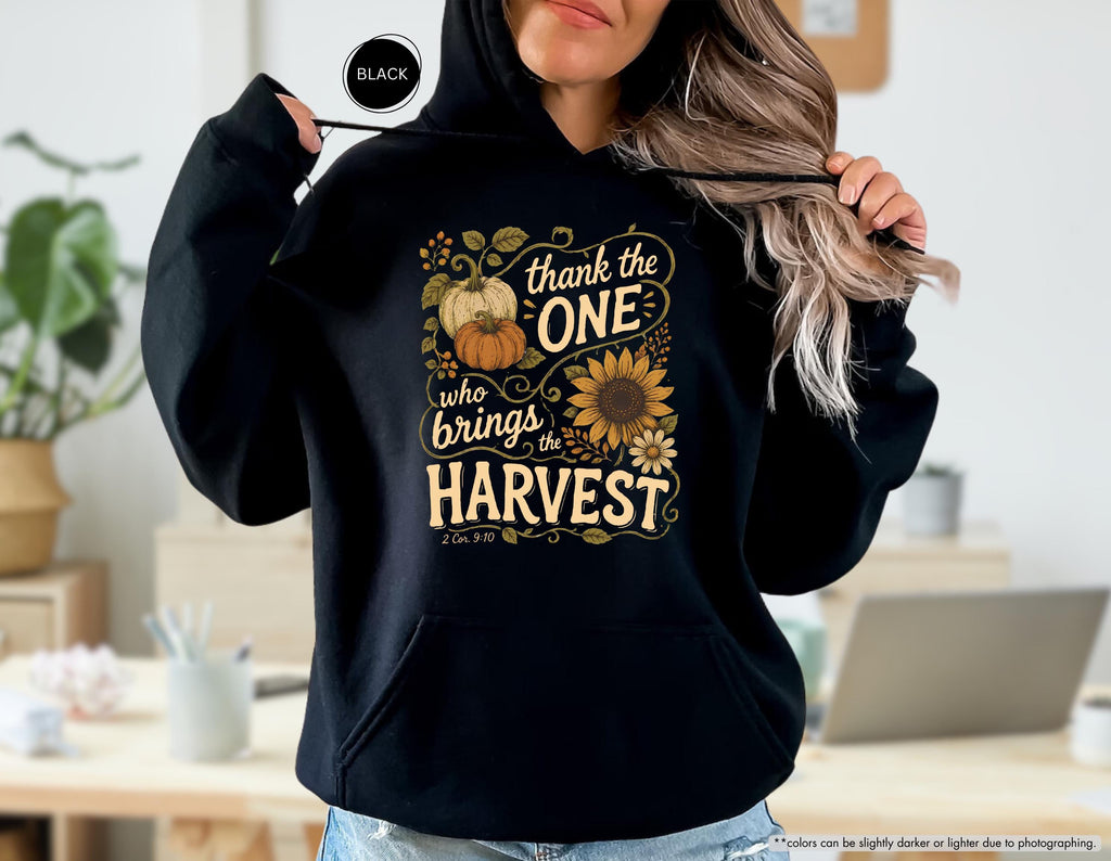Religious Fall Season Sweatshirt, Womens Thanksgiving Hoodie, Gift for Christian, Bible Verse Quote Hoodie, Christian Harvest Season Sweater