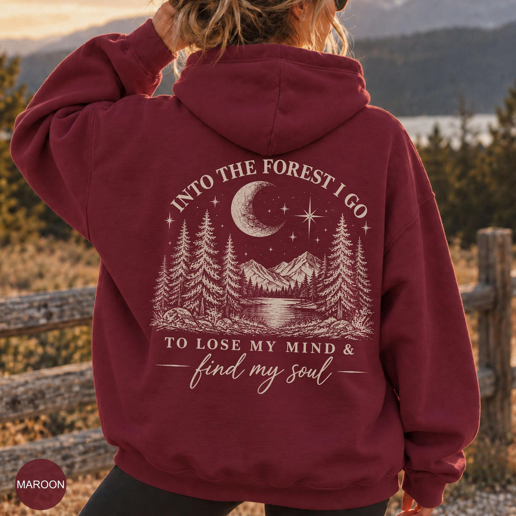 Forest Hoodie Nature Hoodies Adventure Hoodie Womens Outdoor Nature Distressed Hoodie Mountain Girl Gift Granola Girl Gifts Camping Sweaters