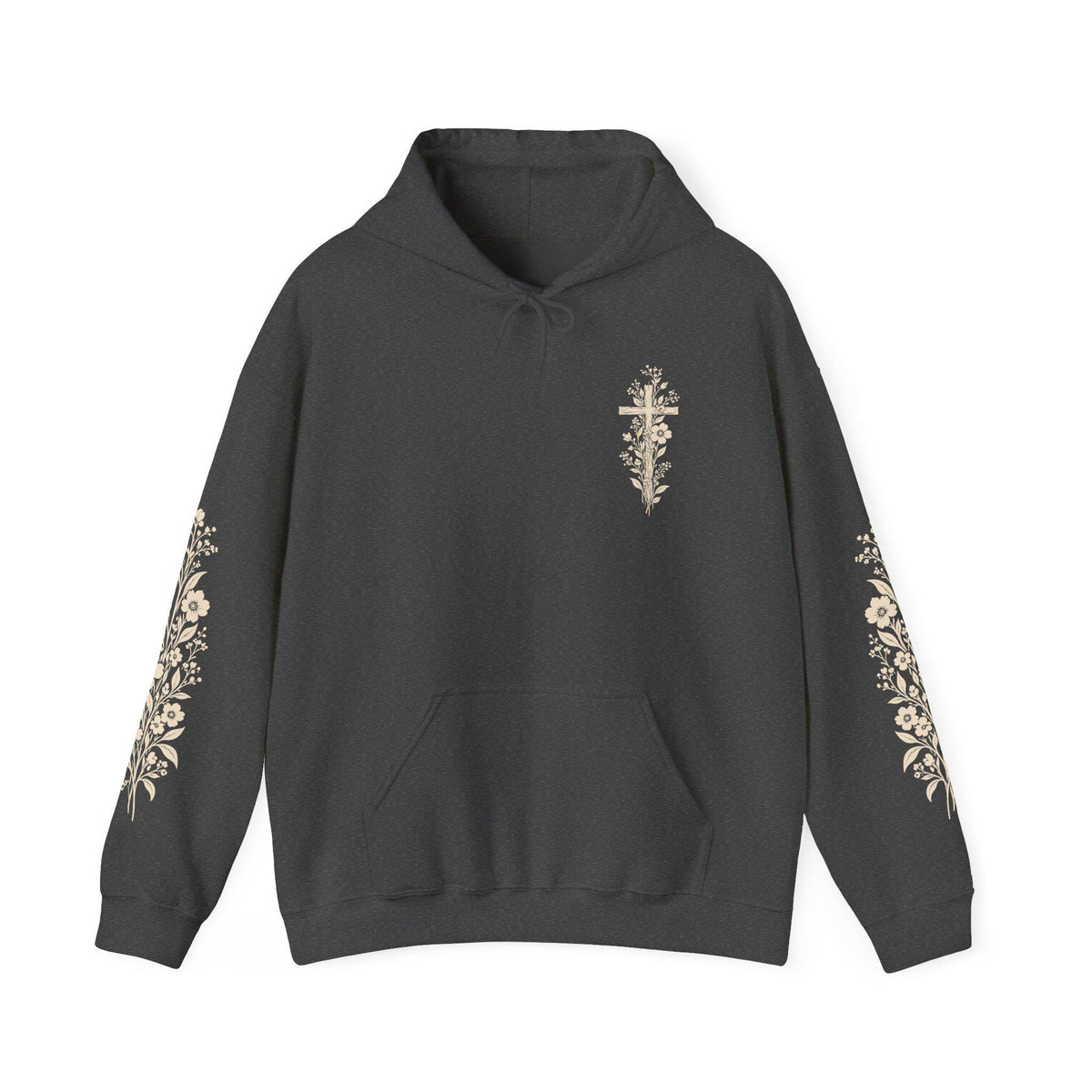 Floral Cross Hoodie Christian Hoodies For Women Vintage Christian Clothes Botanical Cross Shirt Faith Based Gifts Bible Study Outfit